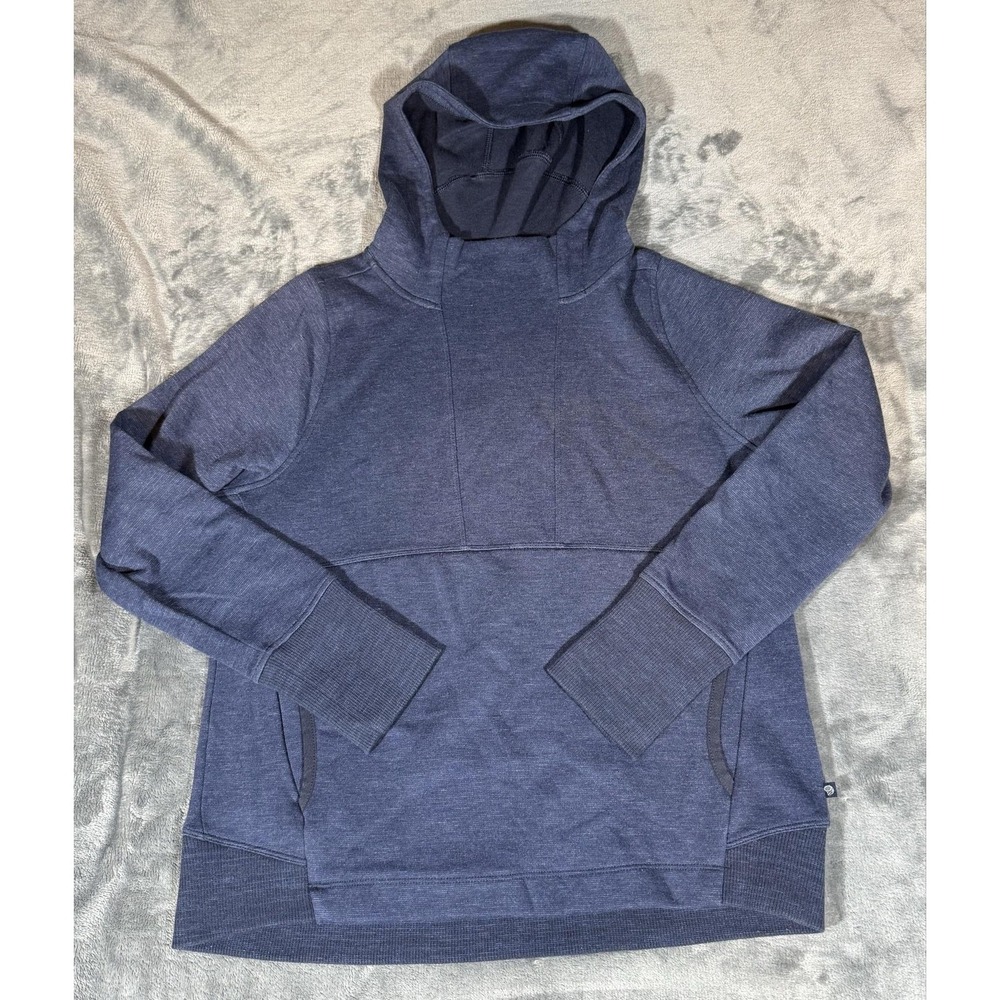 Mountain Hardwear Hoodie Womens S Blue Knit Pullover Zip‎ Pockets Hiking Top
